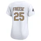 David Freese ＃25 Los Angeles Dodgers Limited Women's Gold White 2025 Collection Jersey