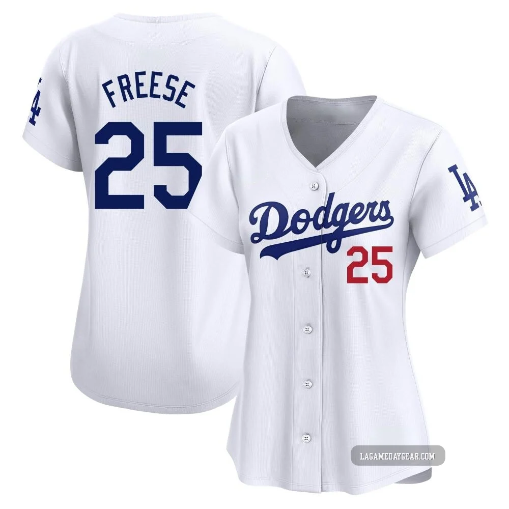 David Freese ＃25 Los Angeles Dodgers Limited Women's White Home Jersey