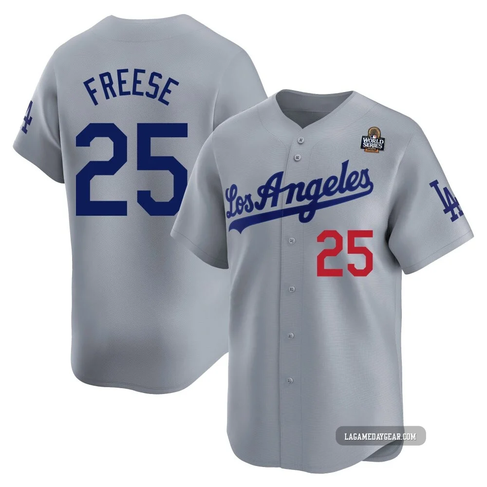David Freese ＃25 Los Angeles Dodgers Limited Youth Gray Away 2024 World Series Jersey