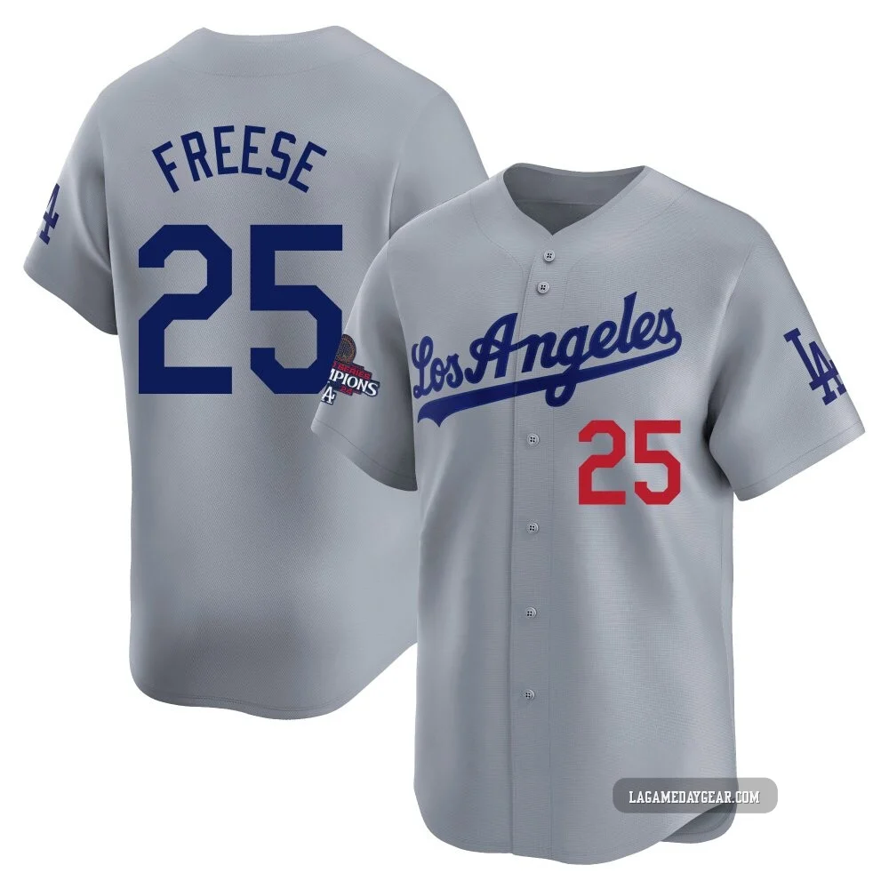 David Freese ＃25 Los Angeles Dodgers Limited Youth Gray Away World Series Champions Jersey