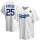 David Freese ＃25 Los Angeles Dodgers Replica Men's White Home 2024 World Series Jersey