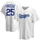 David Freese ＃25 Los Angeles Dodgers Replica Men's White Home Jersey