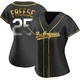 David Freese ＃25 Los Angeles Dodgers Replica Women's Gold Black en Alternate Jersey