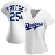 David Freese ＃25 Los Angeles Dodgers Replica Women's White Home 2024 World Series Champions Jersey