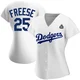 David Freese ＃25 Los Angeles Dodgers Replica Women's White Home 2024 World Series Jersey