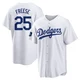 David Freese ＃25 Los Angeles Dodgers Replica Youth White 2024 World Tour Seoul Series Home Jersey