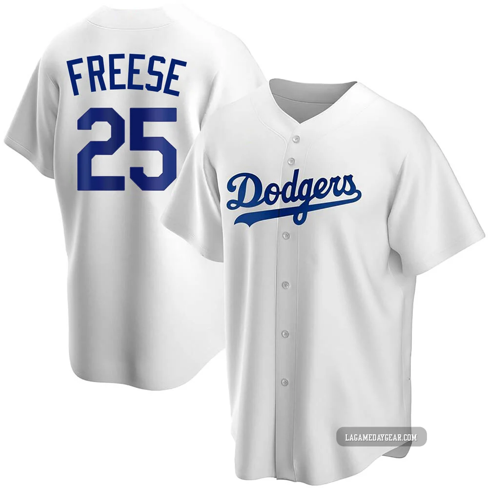 David Freese ＃25 Los Angeles Dodgers Replica Youth White Home Jersey