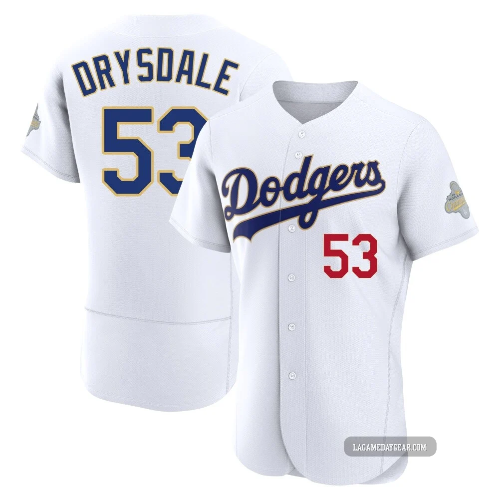 Don Drysdale ＃53 Los Angeles Dodgers Authentic Men's Gold White 2026 Collection Jersey