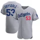 Don Drysdale ＃53 Los Angeles Dodgers Authentic Men's Gray Away Jersey