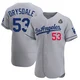 Don Drysdale ＃53 Los Angeles Dodgers Authentic Men's Gray Away Official 2024 World Series Jersey