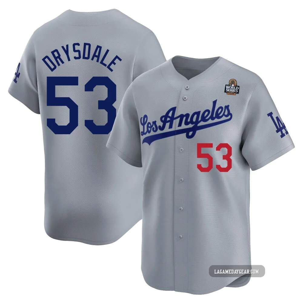 Don Drysdale ＃53 Los Angeles Dodgers Limited Men's Gray Away 2024 World Series Jersey
