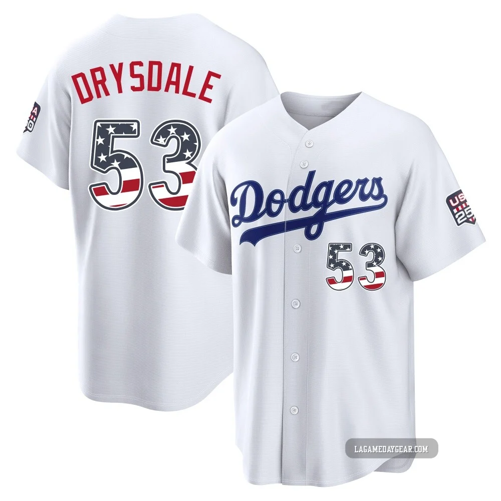 Don Drysdale ＃53 Los Angeles Dodgers Limited Men's White USA 250 Fourth Of July Home Stadium Jersey