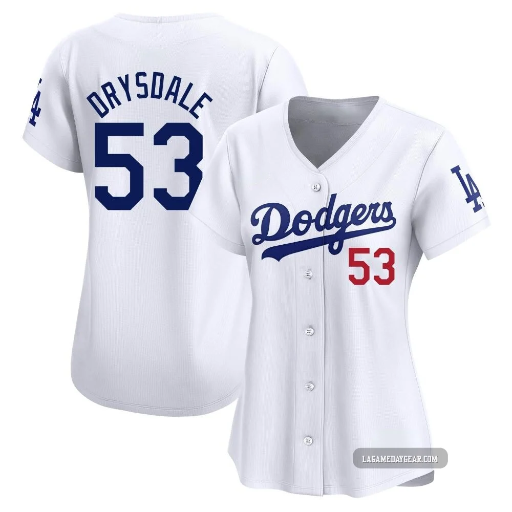 Don Drysdale ＃53 Los Angeles Dodgers Limited Women's White Home Jersey