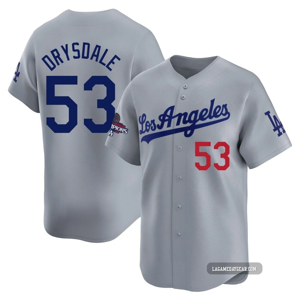 Don Drysdale ＃53 Los Angeles Dodgers Limited Youth Gray Away World Series Champions Jersey