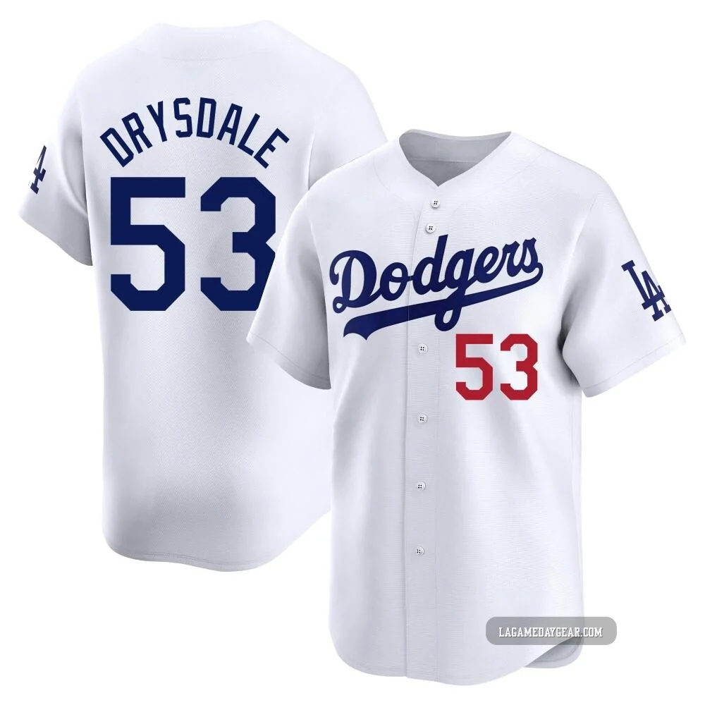 Don Drysdale ＃53 Los Angeles Dodgers Limited Youth White Home Jersey