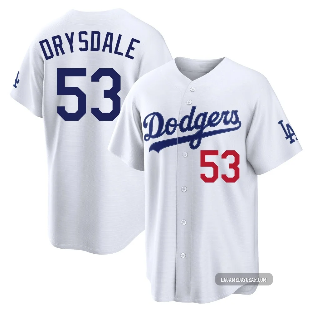 Don Drysdale ＃53 Los Angeles Dodgers Limited Youth White Home Stadium Jersey