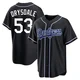 Don Drysdale ＃53 Los Angeles Dodgers Replica Men's Black Fashion Out Jersey
