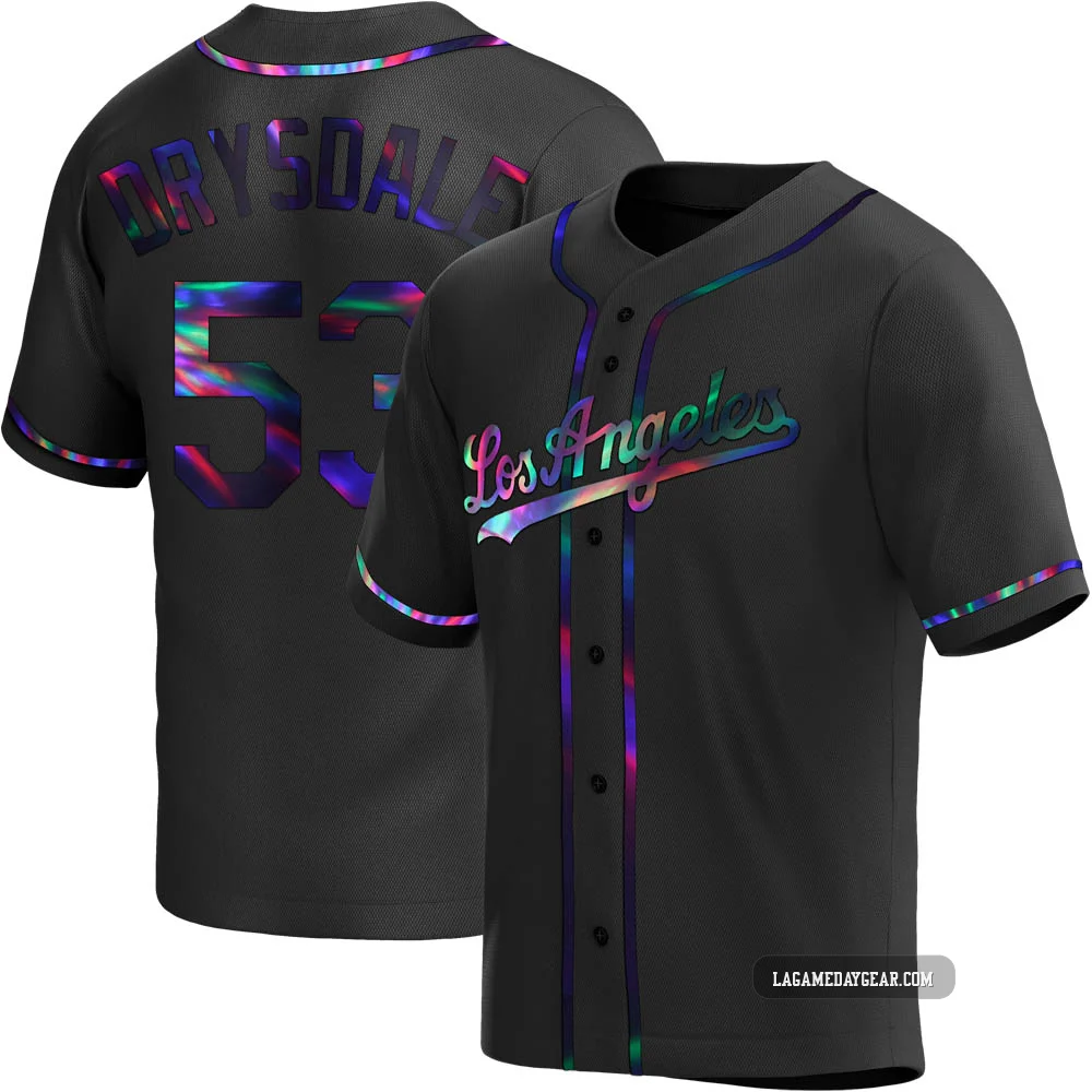 Don Drysdale ＃53 Los Angeles Dodgers Replica Men's Black Holographic Alternate Jersey