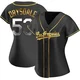 Don Drysdale ＃53 Los Angeles Dodgers Replica Women's Gold Black en Alternate Jersey