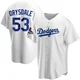 Don Drysdale ＃53 Los Angeles Dodgers Replica Youth White Home 2024 World Series Champions Jersey