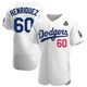 Edgardo Henriquez ＃60 Los Angeles Dodgers Authentic Men's White Home Official 2024 World Series Jersey