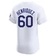 Edgardo Henriquez ＃60 Los Angeles Dodgers Elite Men's White Home Jersey