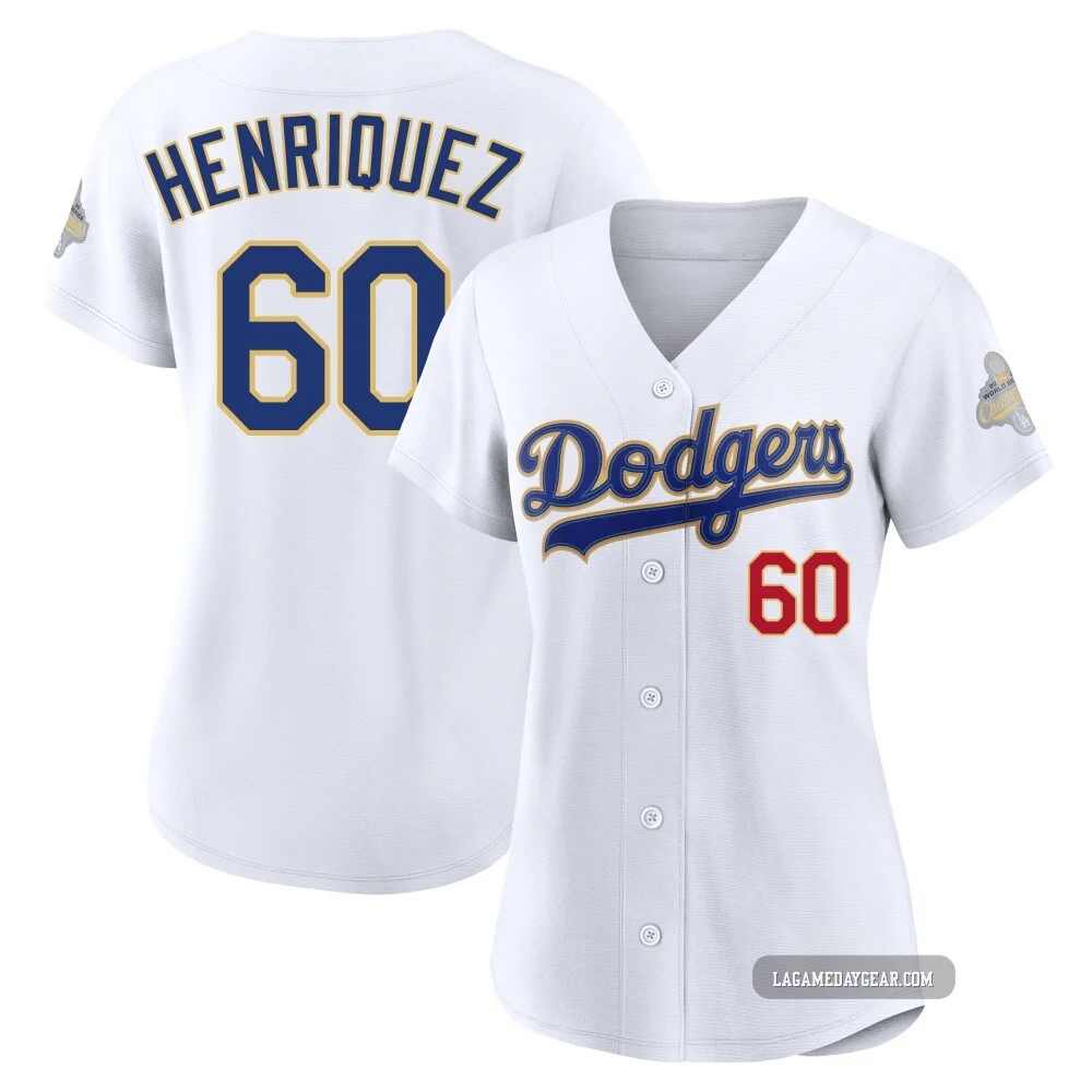 Edgardo Henriquez ＃60 Los Angeles Dodgers Limited Women's Gold White 2026 Collection Stadium Jersey