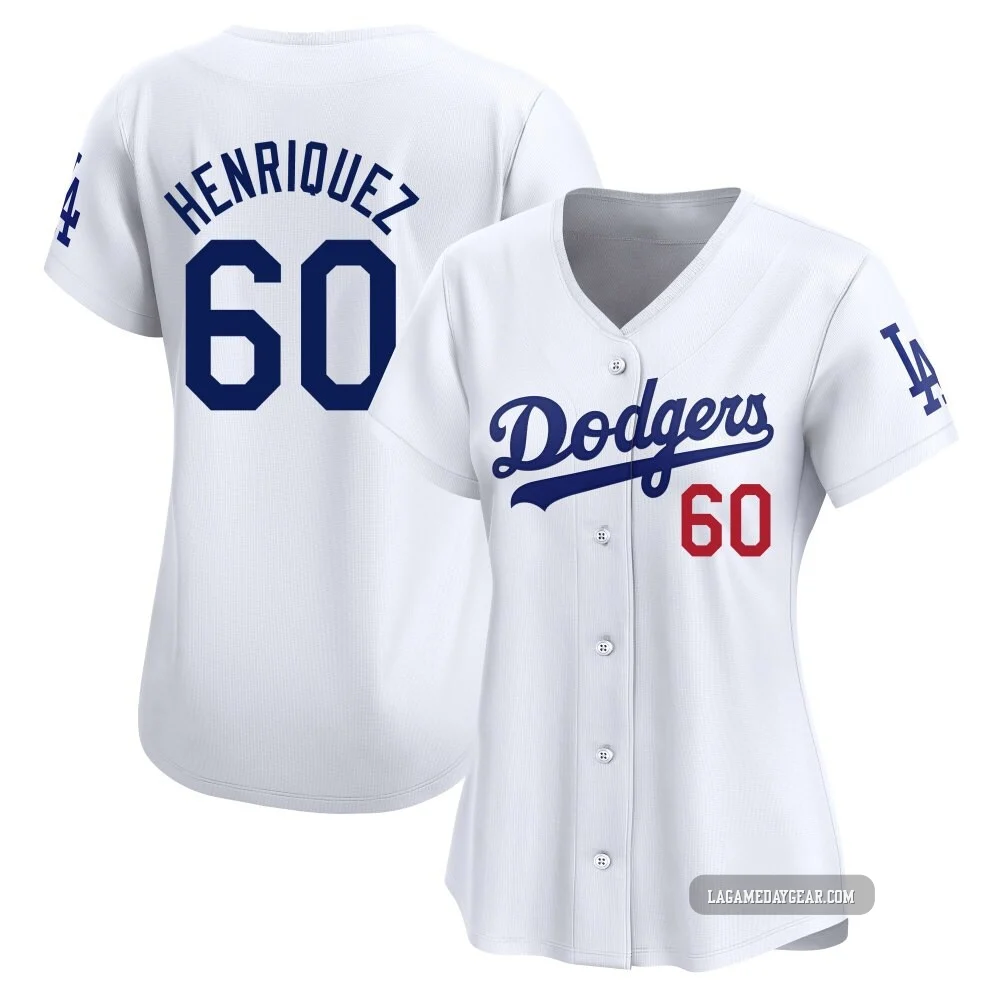 Edgardo Henriquez ＃60 Los Angeles Dodgers Limited Women's White Home Jersey