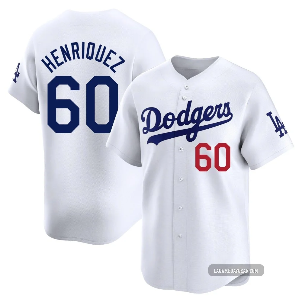 Edgardo Henriquez ＃60 Los Angeles Dodgers Limited Youth White Home Jersey