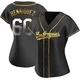 Edgardo Henriquez ＃60 Los Angeles Dodgers Replica Women's Gold Black en Alternate Jersey