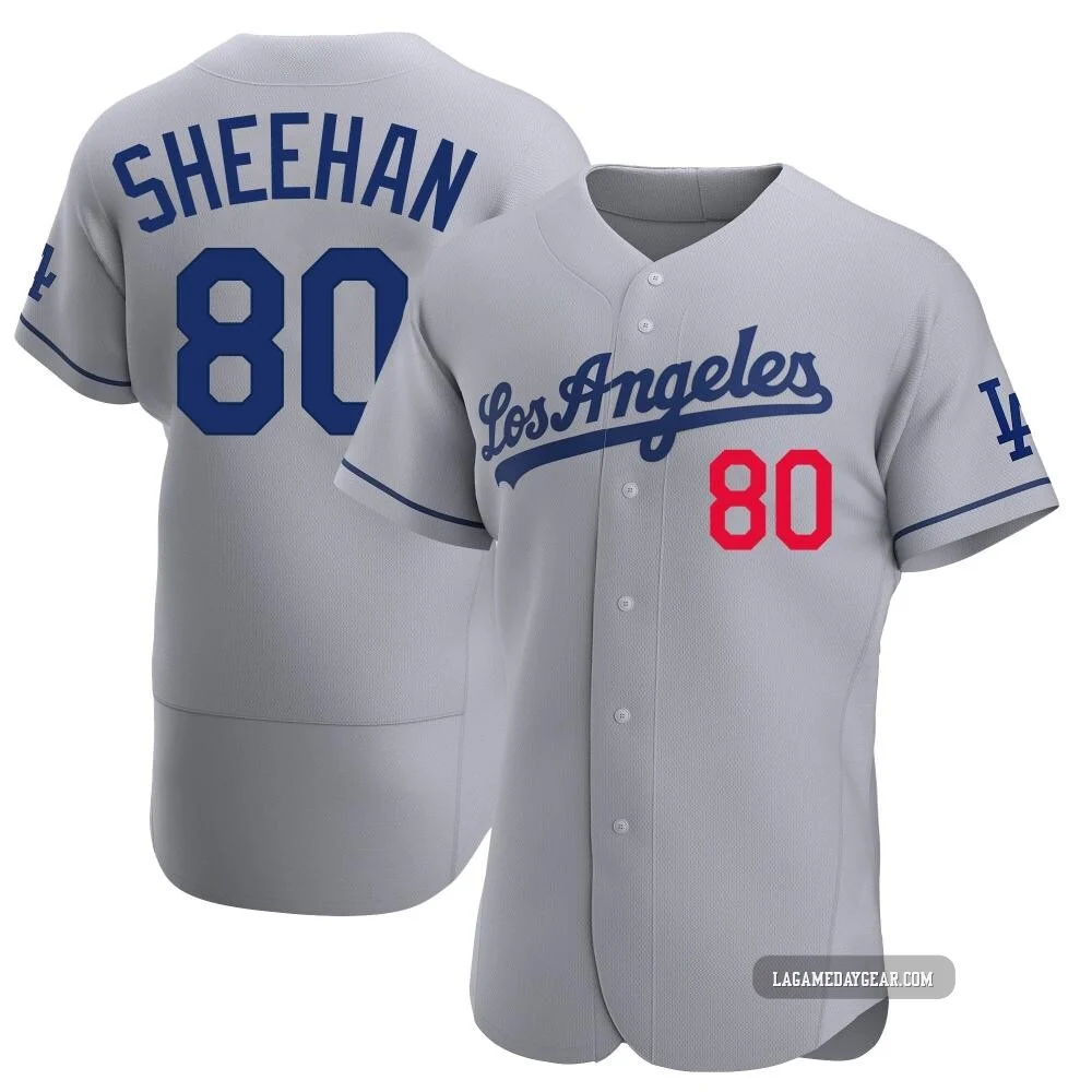Emmet Sheehan ＃80 Los Angeles Dodgers Authentic Men's Gray Away Jersey