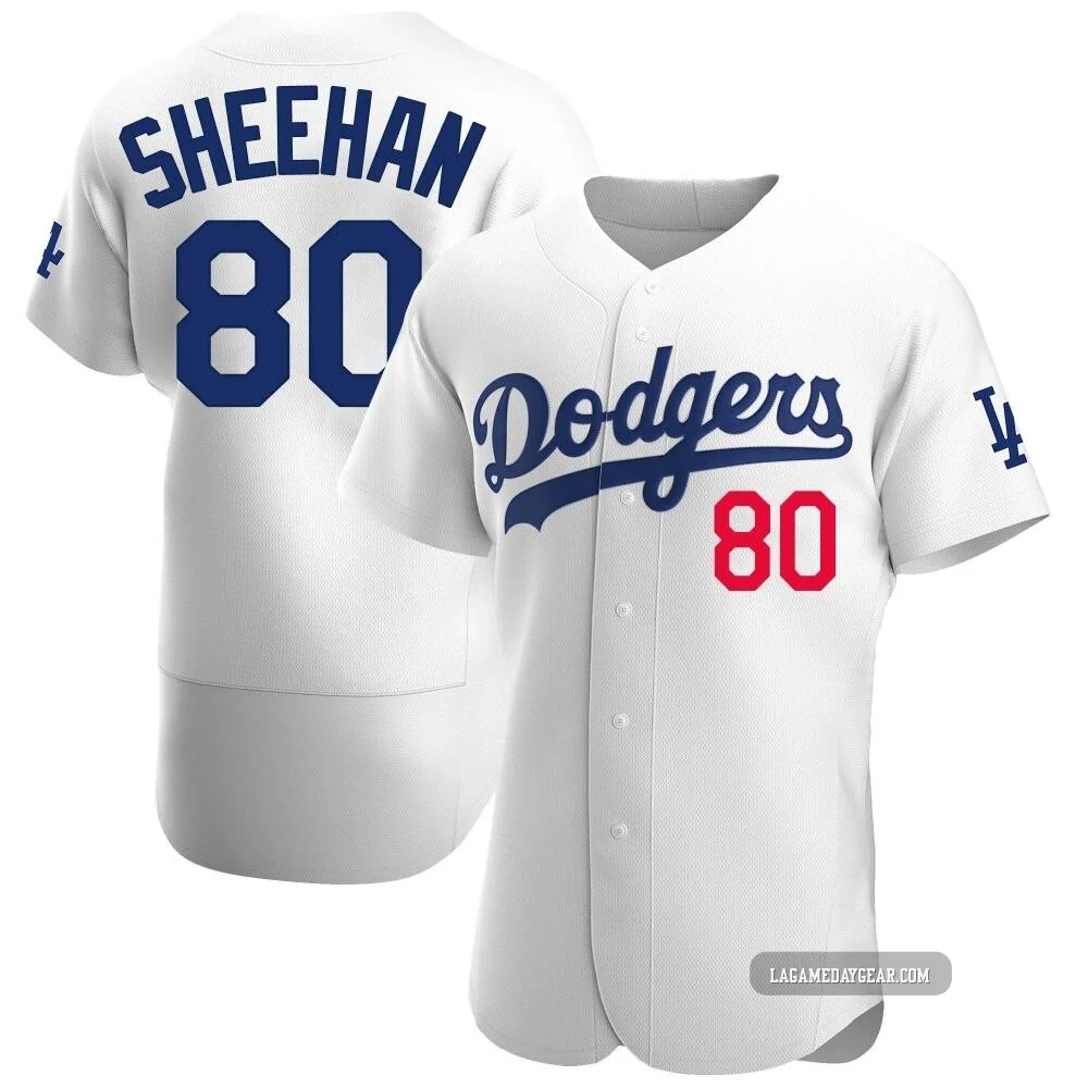 Emmet Sheehan ＃80 Los Angeles Dodgers Authentic Men's White Home Jersey