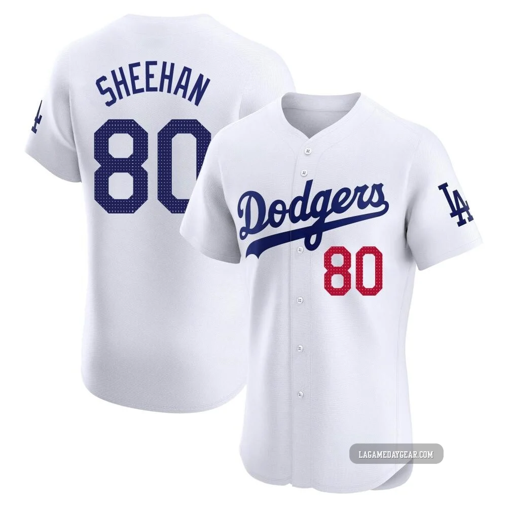 Emmet Sheehan ＃80 Los Angeles Dodgers Elite Men's White Home Jersey