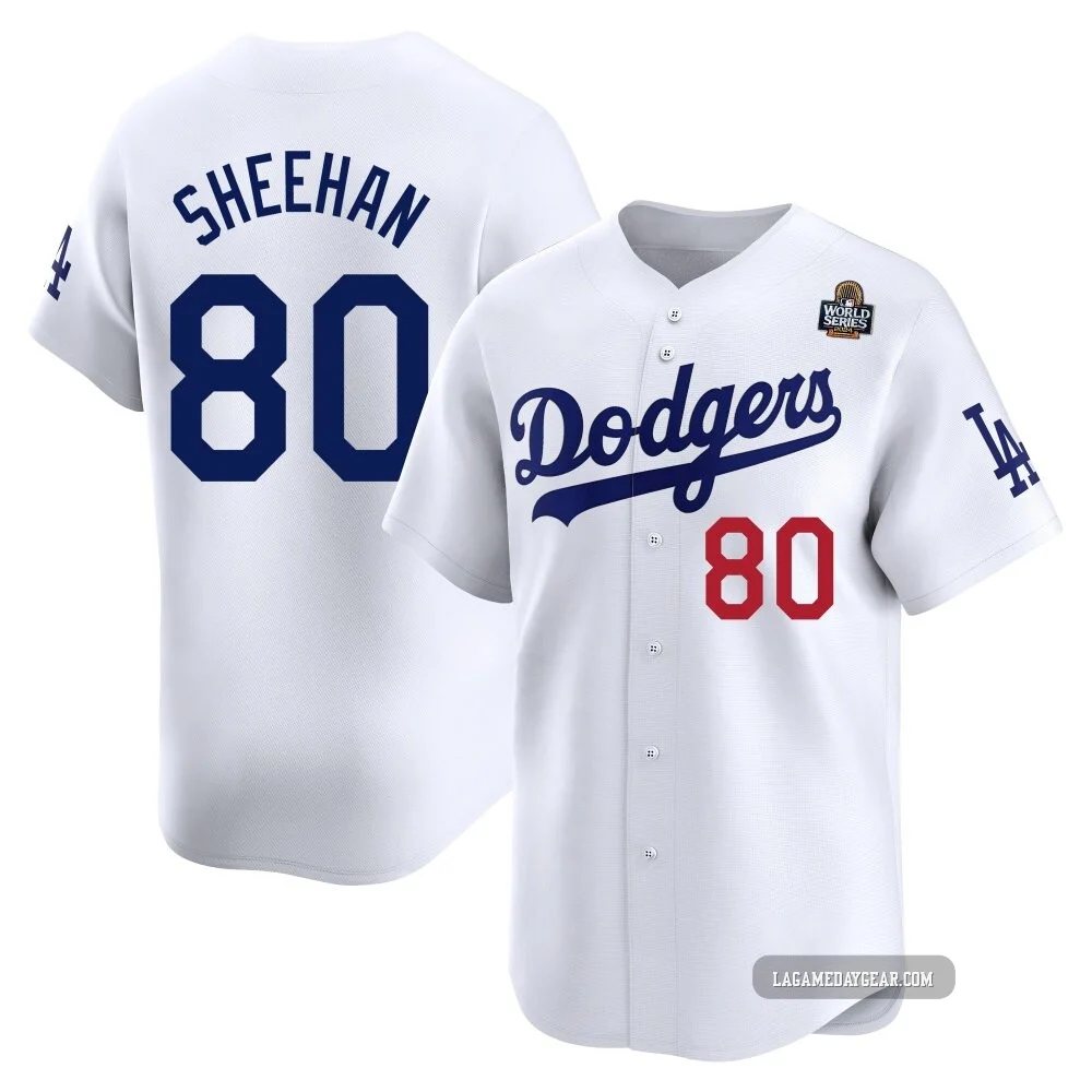 Emmet Sheehan ＃80 Los Angeles Dodgers Limited Men's White Home 2024 World Series Jersey