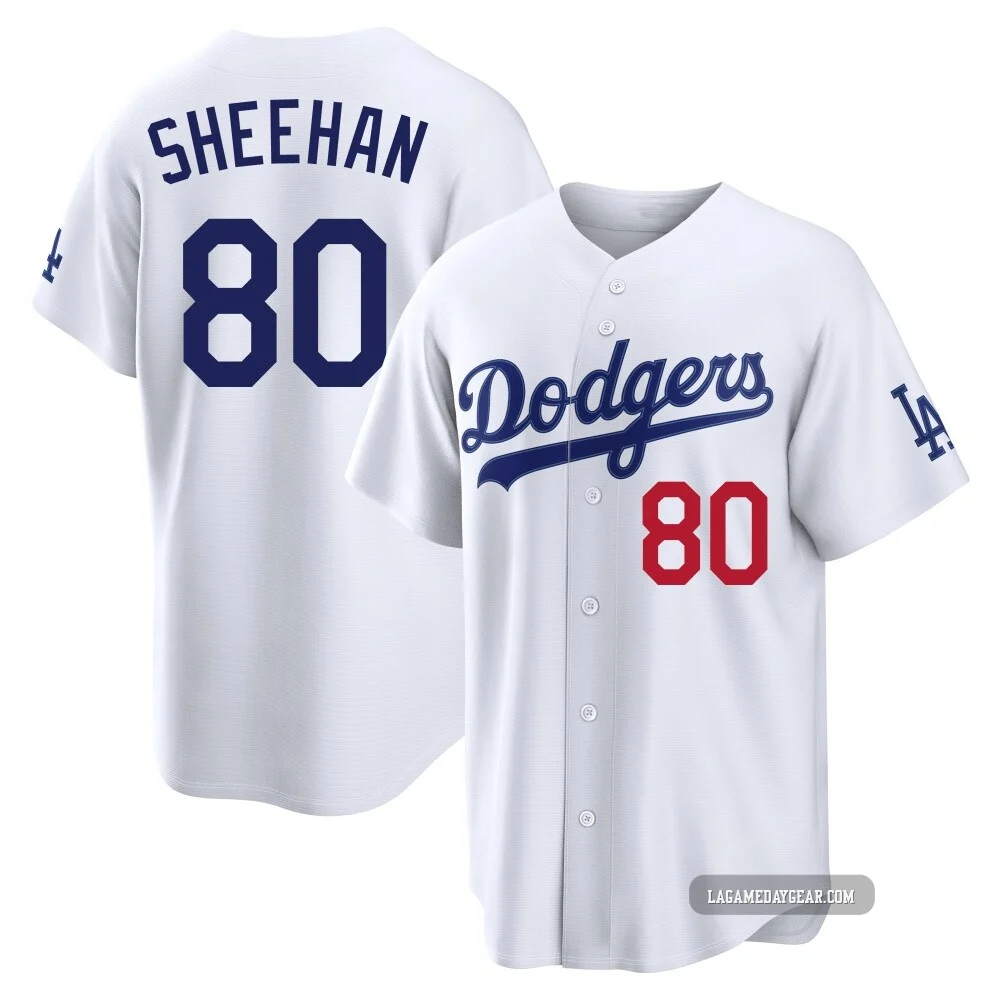 Emmet Sheehan ＃80 Los Angeles Dodgers Limited Men's White Home Stadium Jersey