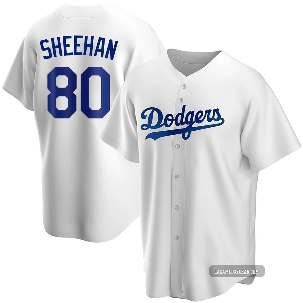 Emmet Sheehan ＃80 Los Angeles Dodgers Replica Youth White Home Jersey
