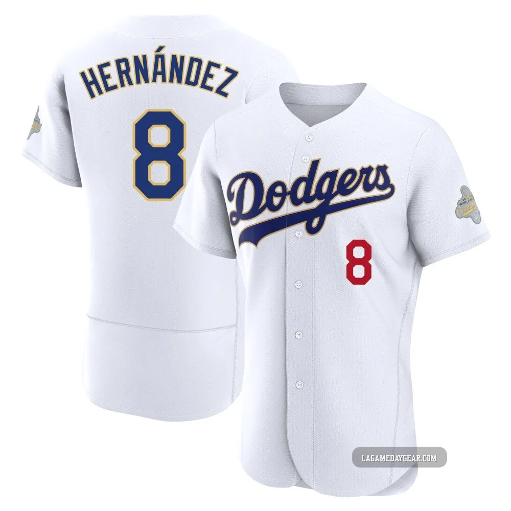 Enrique Hernandez ＃8 Los Angeles Dodgers Authentic Men's Gold White 2026 Collection Jersey