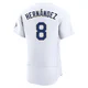 Enrique Hernandez ＃8 Los Angeles Dodgers Authentic Men's Gold White 2026 Collection Jersey