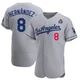 Enrique Hernandez ＃8 Los Angeles Dodgers Authentic Men's Gray Away Official 2024 World Series Jersey