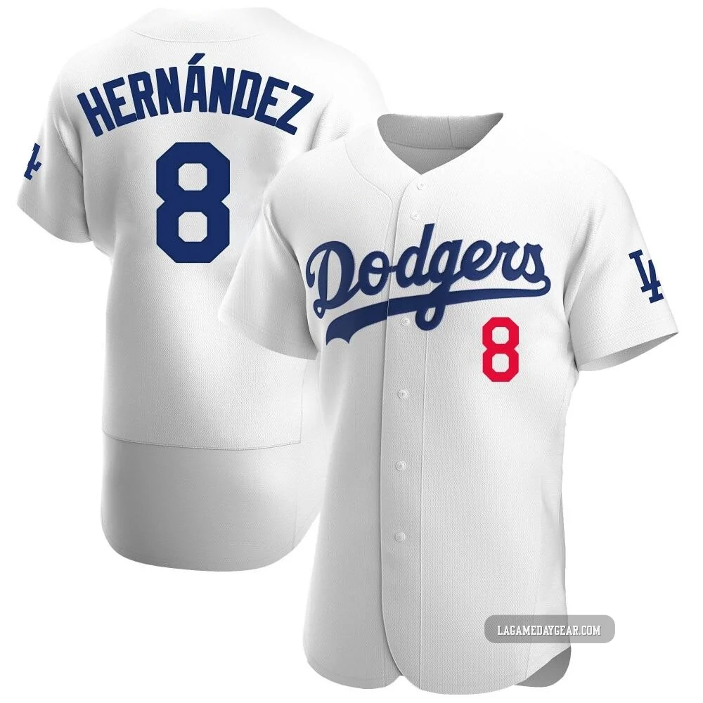 Enrique Hernandez ＃8 Los Angeles Dodgers Authentic Men's White Home Jersey
