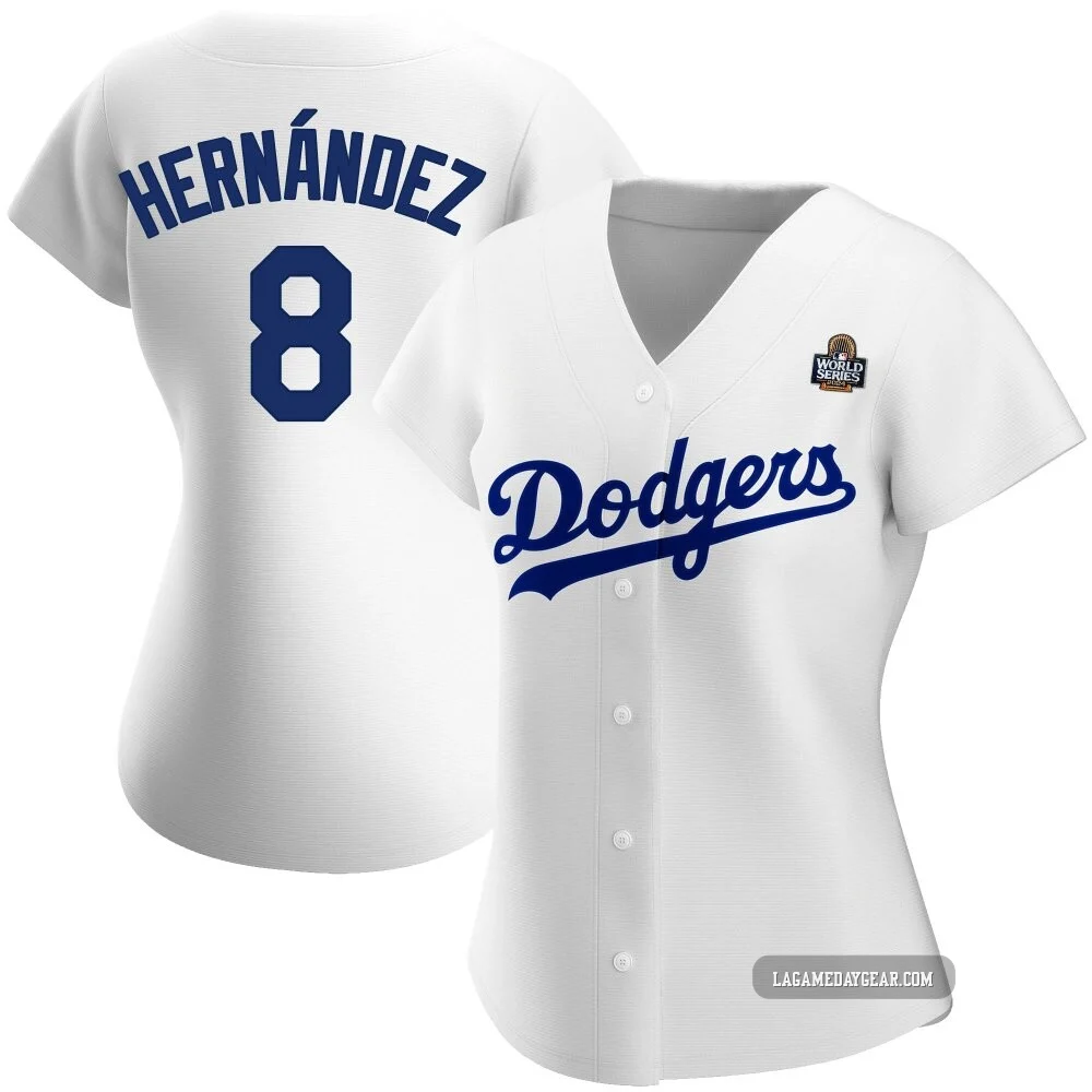 Enrique Hernandez ＃8 Los Angeles Dodgers Authentic Women's White Home 2024 World Series Jersey