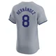 Enrique Hernandez ＃8 Los Angeles Dodgers Elite Men's Gray Road Jersey