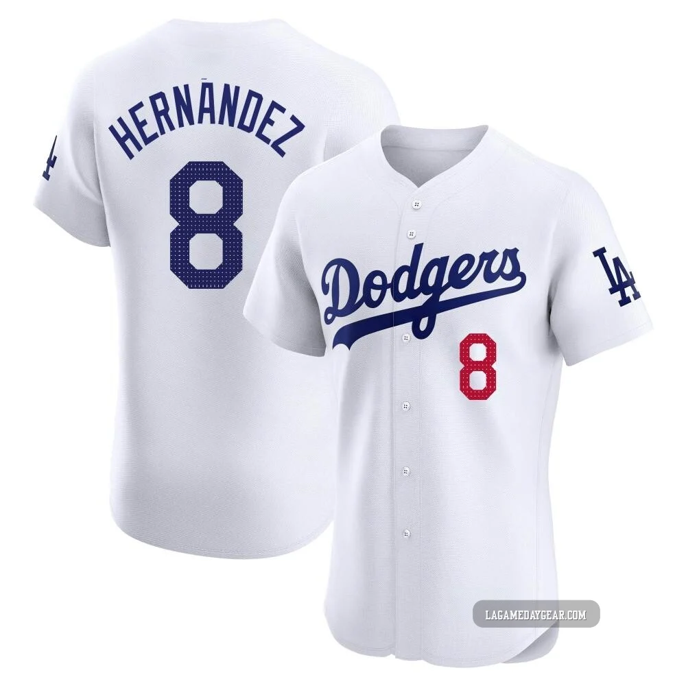 Enrique Hernandez ＃8 Los Angeles Dodgers Elite Men's White Home Jersey