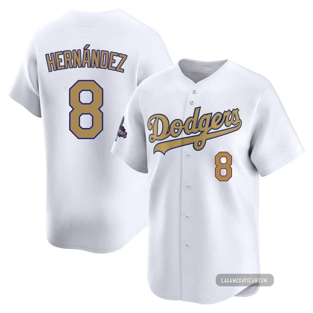 Enrique Hernandez ＃8 Los Angeles Dodgers Limited Men's Gold White 2025 Collection Jersey