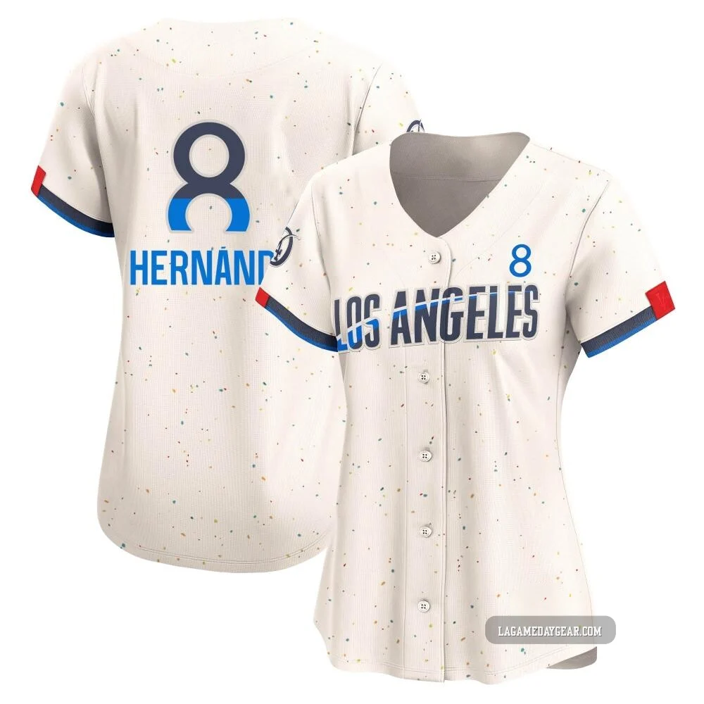 Enrique Hernandez ＃8 Los Angeles Dodgers Limited Women's Cream 2024 City Connect Jersey