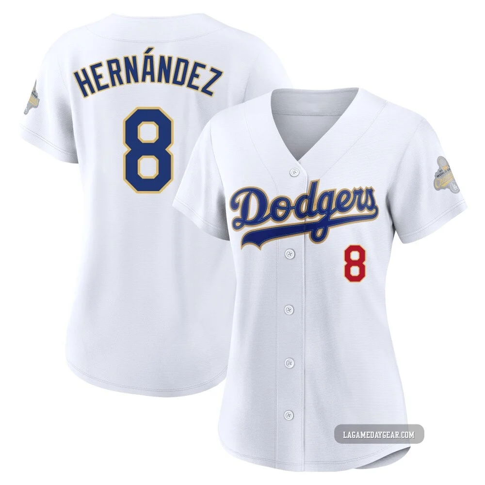 Enrique Hernandez ＃8 Los Angeles Dodgers Limited Women's Gold White 2026 Collection Stadium Jersey