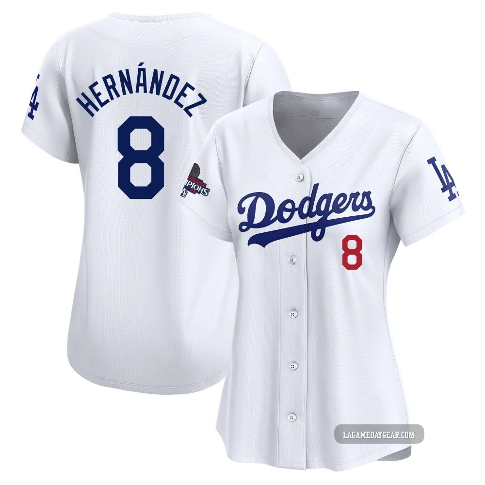 Enrique Hernandez ＃8 Los Angeles Dodgers Limited Women's White Home 2024 World Series Champions Jersey