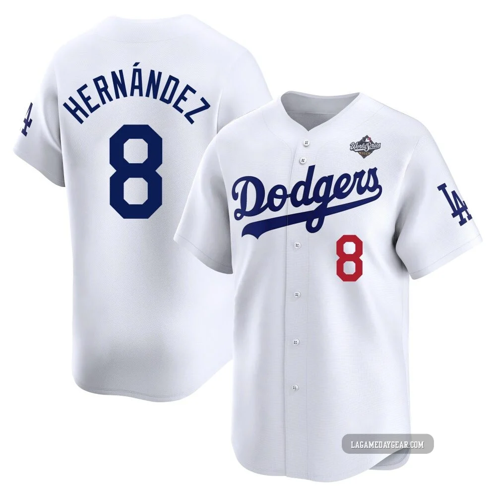 Enrique Hernandez ＃8 Los Angeles Dodgers Limited Youth White Home 2025 World Series Jersey