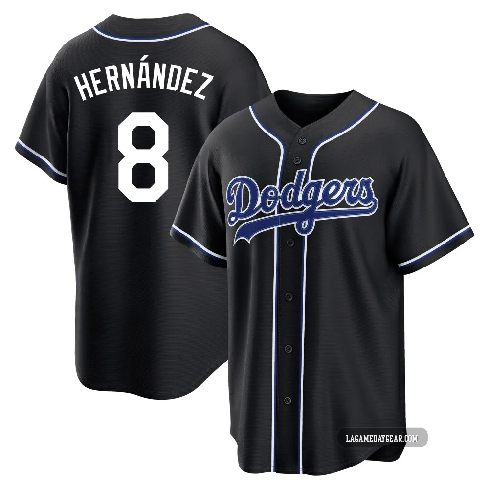 Enrique Hernandez ＃8 Los Angeles Dodgers Replica Men's Black Fashion Out Jersey