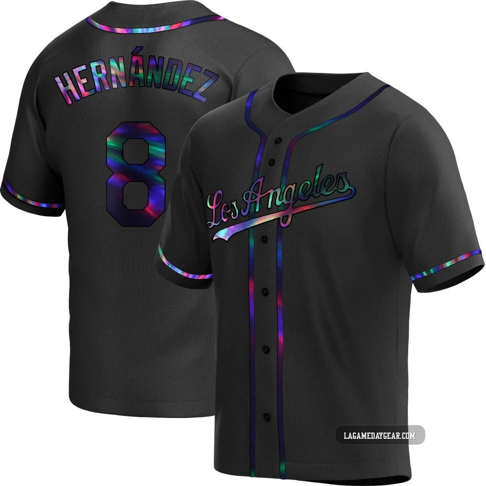Enrique Hernandez ＃8 Los Angeles Dodgers Replica Men's Black Holographic Alternate Jersey